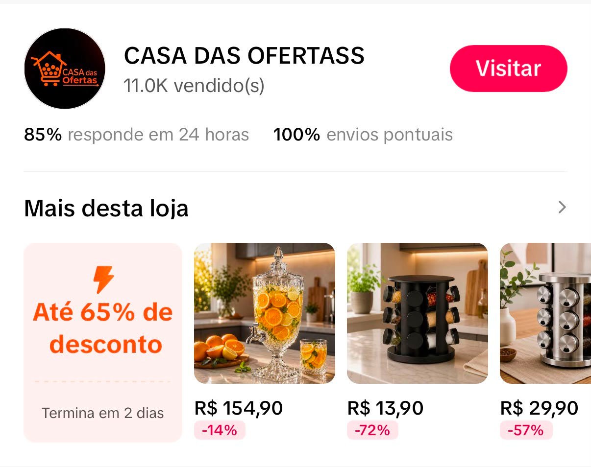 Página da loja Casa das Ofertas